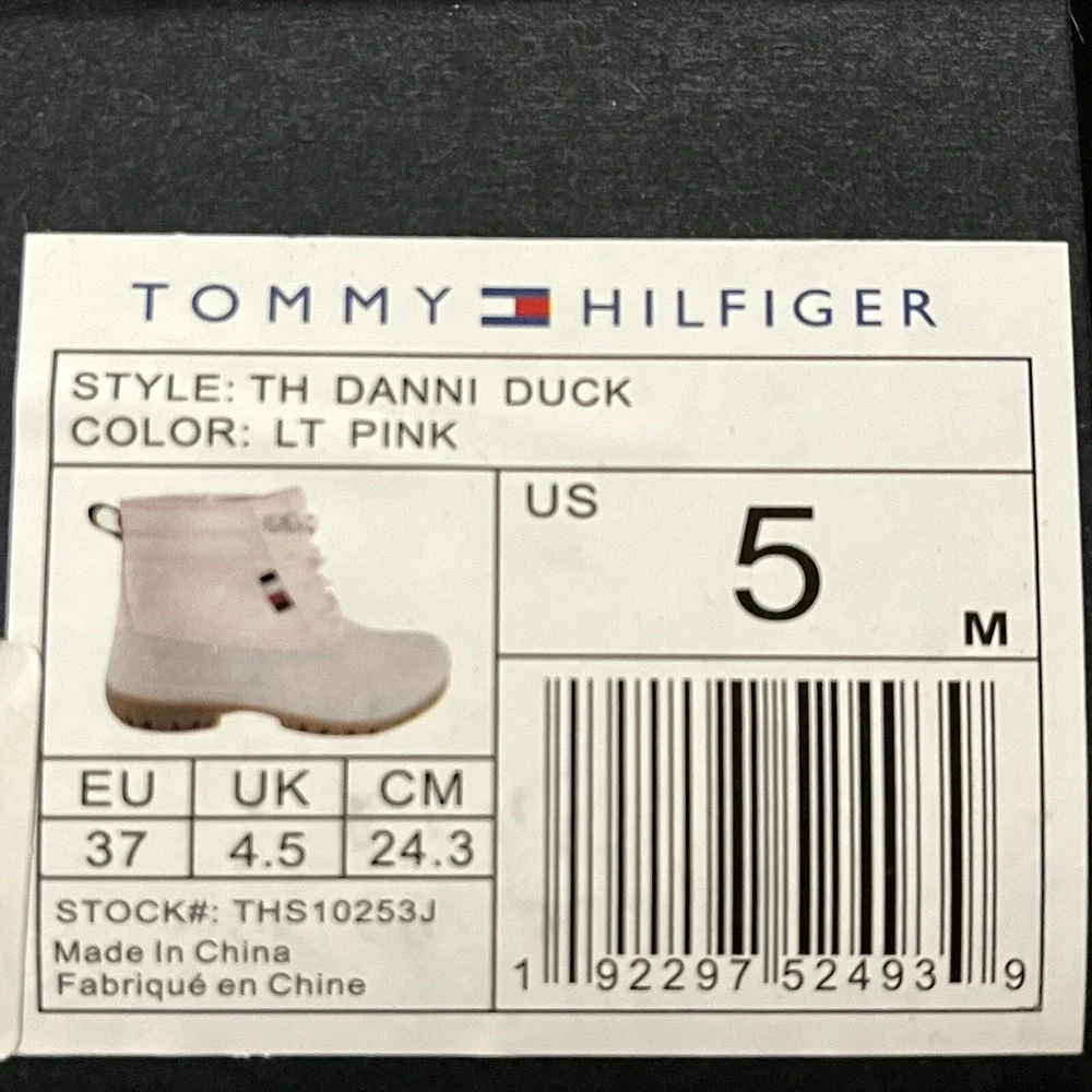 Tommy Hilfiger‎ Youth Girls Winter Duck Boot Size 5 Light Pink Lined Cozy &Warm